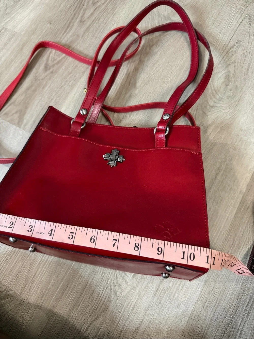 Patricia Nash Red Leather Shoulder Tote